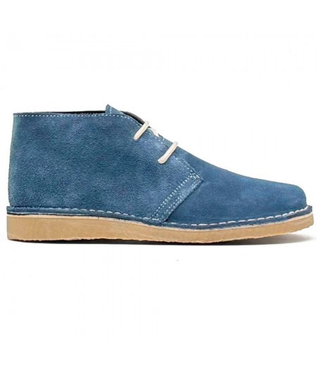 Jeans color desert boots with Dover sole for men